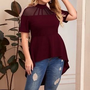 Brand NEW Red Short Sleeve Peplum SHEIN 4X